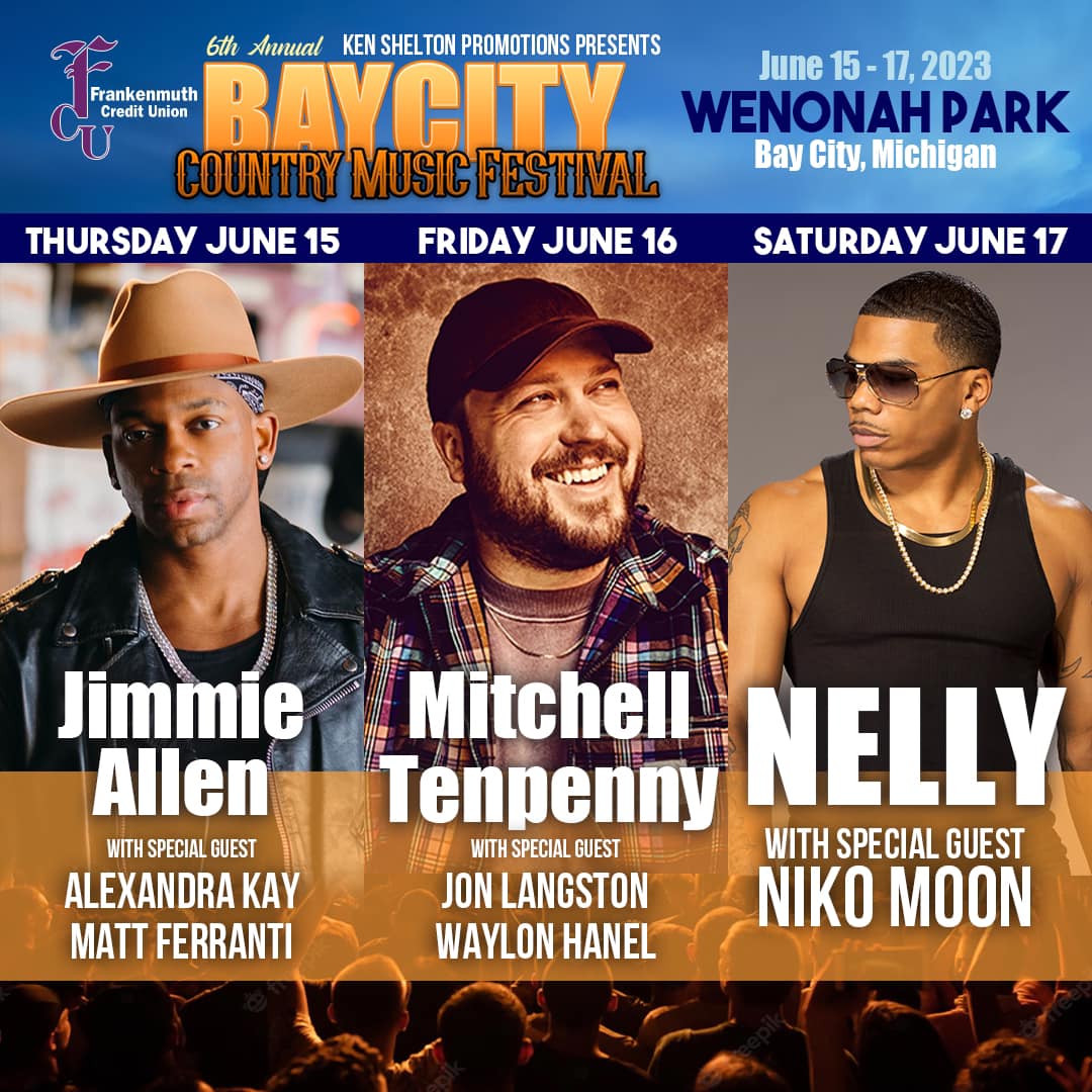Bay City Country Music Festival - 3 Day Pass at Mitchell Tenpenny Tour